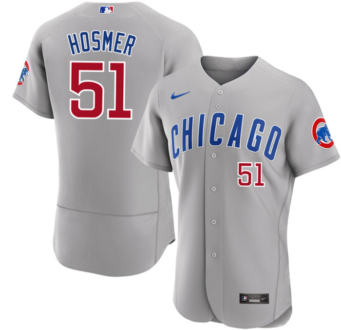 Personalized Men’s Chicago Cubs #51 Eric Hosmer Grey Flex Base Stitched Baseball Jersey