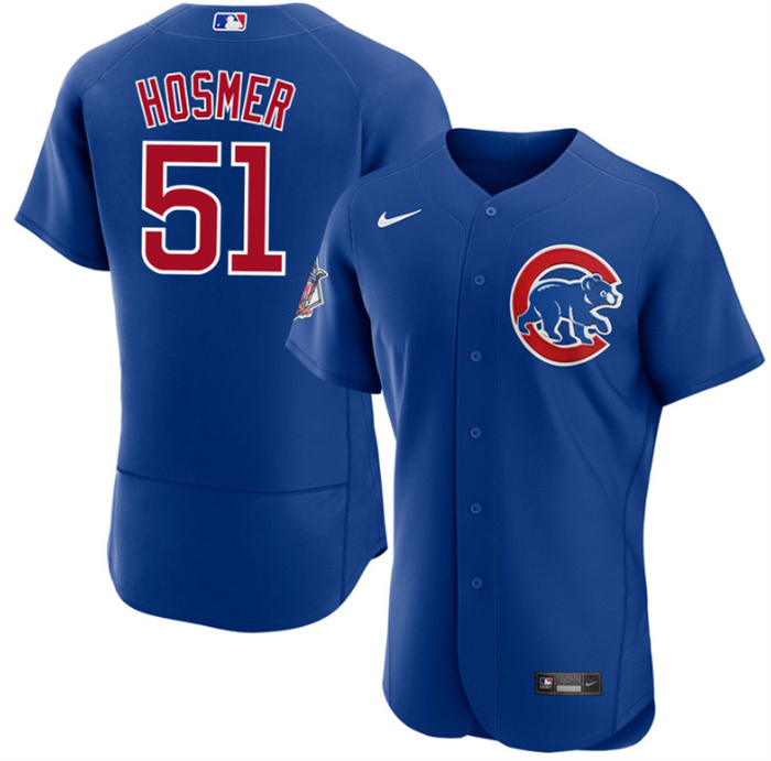 Personalized Men’s Chicago Cubs #51 Eric Hosmer Royal Flex Base Stitched Baseball Jersey