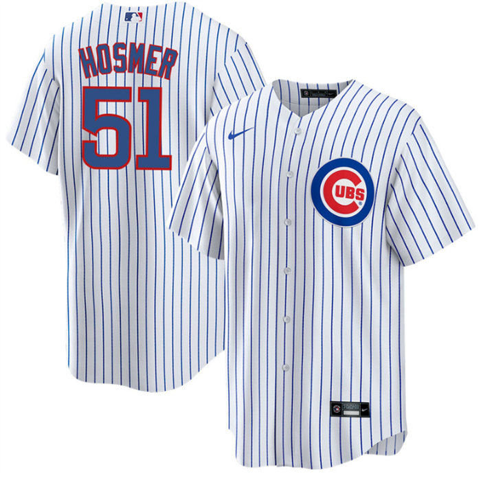 Personalized Men’s Chicago Cubs #51 Eric Hosmer White Cool Base Stitched Baseball Jersey