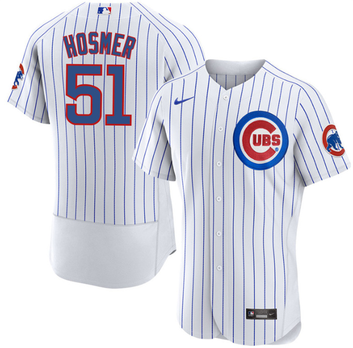 Personalized Men’s Chicago Cubs #51 Eric Hosmer White Flex Base Stitched Baseball Jersey