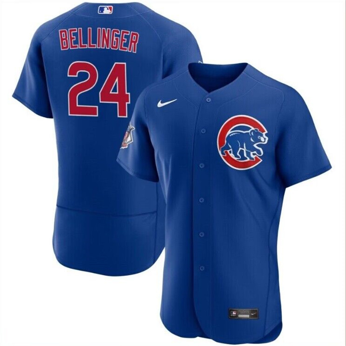 Personalized Men’s Chicago Cubs #24 Cody Bellinger Royal Flex Base Stitched Baseball Jersey