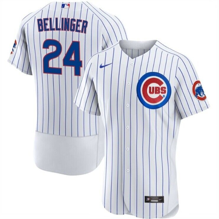 Personalized Men’s Chicago Cubs #24 Cody Bellinger White Flex Base Stitched Baseball Jersey