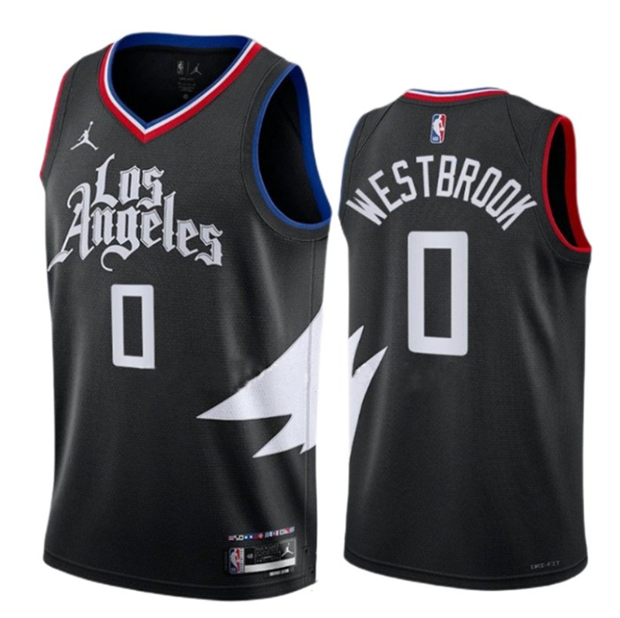 Personalized Men’s Los Angeles Clippers #0 Russell Westbrook Black Statement Edition Stitched Jersey