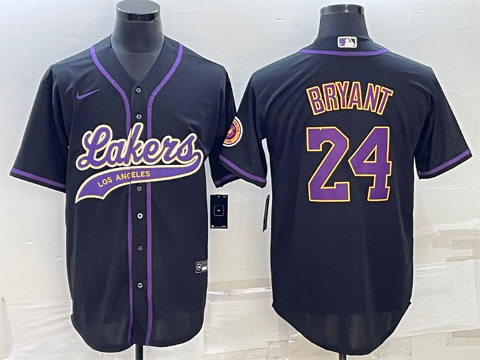 Personalized Men’s Los Angeles Lakers #24 Kobe Bryant Black Cool Base Stitched Baseball Jersey
