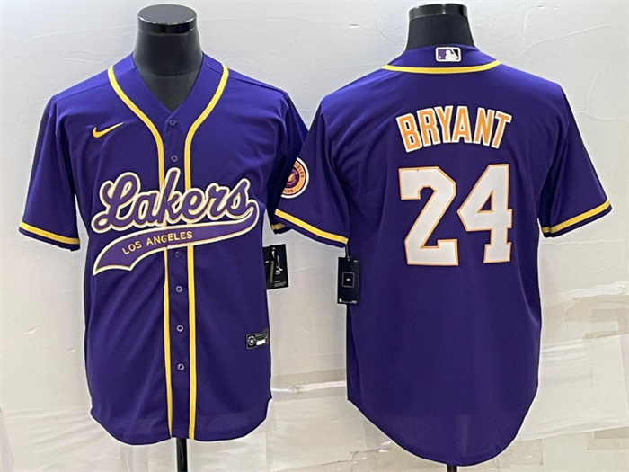 Personalized Men’s Los Angeles Lakers #24 Kobe Bryant Purple Cool Base Stitched Baseball Jersey