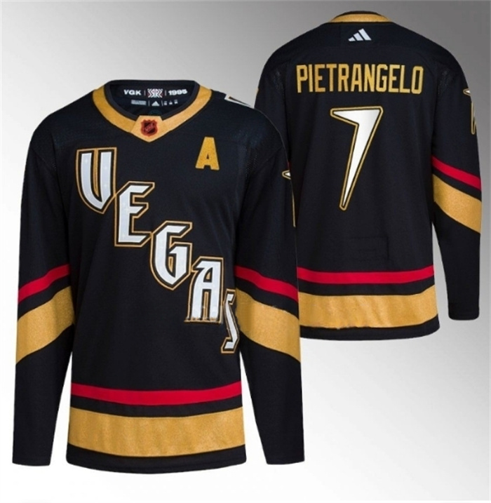 Personalized Men’s Vegas Golden Knights #7 Alex Pietrangelo Black 2022-23 Reverse Retro Stitched Jersey