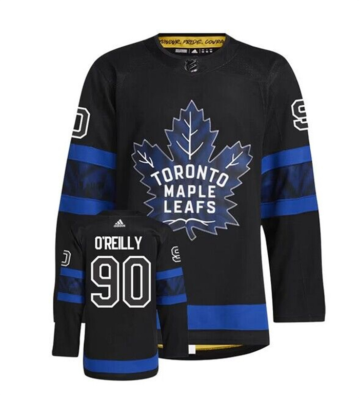 Personalized Men’s Toronto Maple Leafs #90 Ryan O’Reilly Black Premier Breakaway Reversible Stitched Jersey