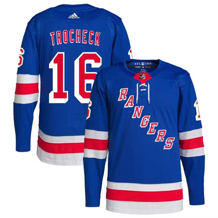 Personalized Men’s New York Rangers #16 Vincent Trocheck Royal Stitched Jersey