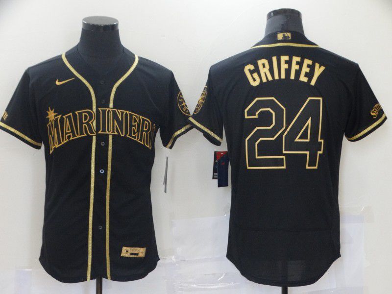 Personalized Men Seattle Mariners 24 Griffey Black Elite 2021 MLB Jerseys