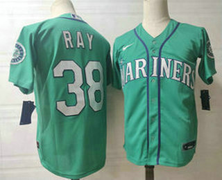 Personalized Men’s Seattle Mariners #38 Robbie Ray Green Stitched MLB Flex Base Jersey