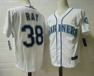 Personalized Men’s Seattle Mariners #38 Robbie Ray White Stitched MLB Flex Base Jersey