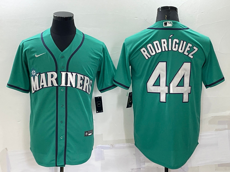 Personalized Men’s Seattle Mariners #44 Julio Rodriguez Ray Green Stitched MLB Cool Base Jersey