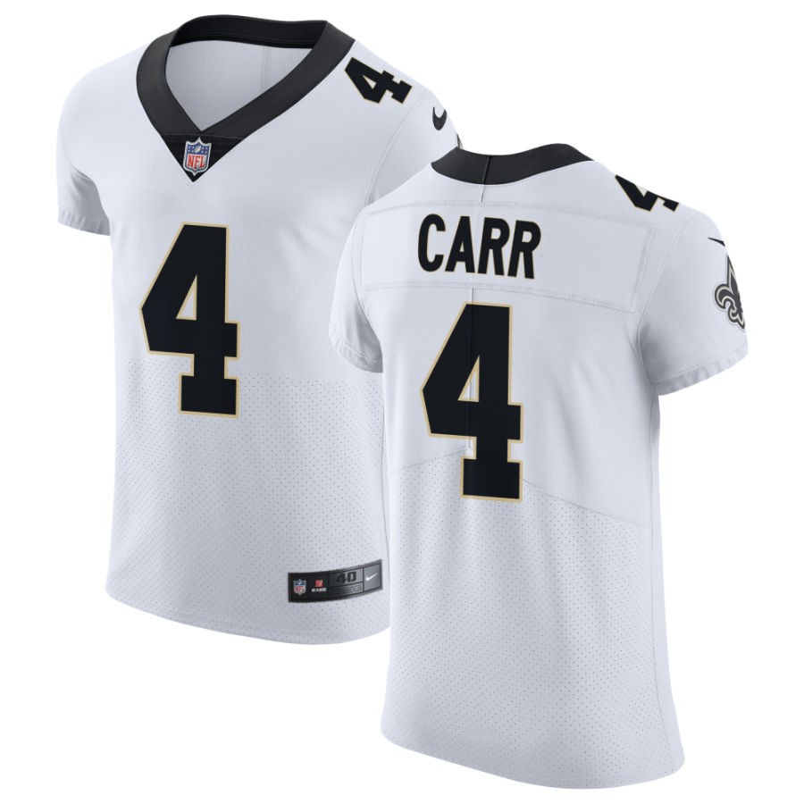 Personalized Saints #4 Derek Carr White Men’s Stitched NFL Untouchable Elite Jersey