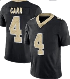 Personalized Men’s Saints #4 Derek Carr Black Limited Stitched Jersey