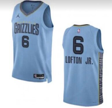 Personalized Men’s Memphis Grizzlies #6 Lofton jr. Light Blue jerseys