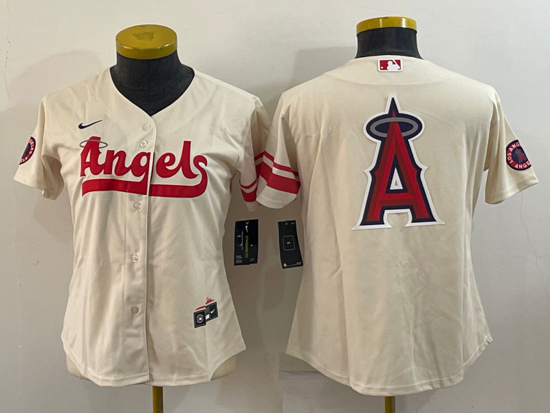 Personalized Women’s Los Angeles Angels 2022 Cream City Connect Team Big Logo Stitched Baseball Jersey(Run Small)