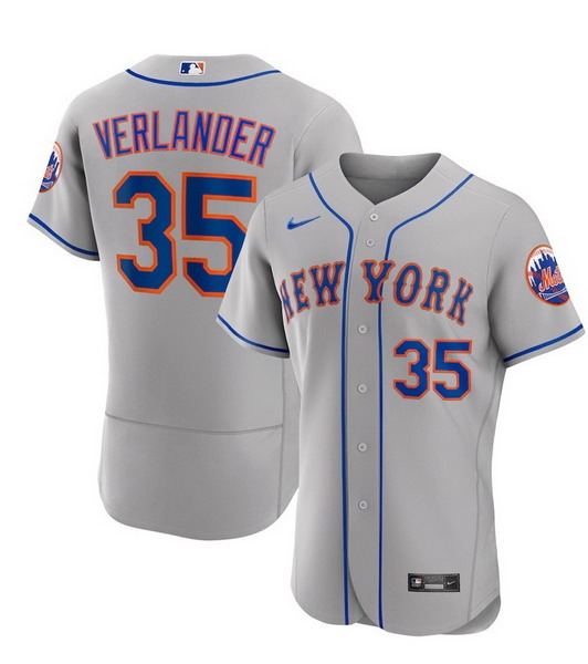 Personalized Men’s Mets #35 VERLANOER Grey Cool Base Stitched Baseball Jersey