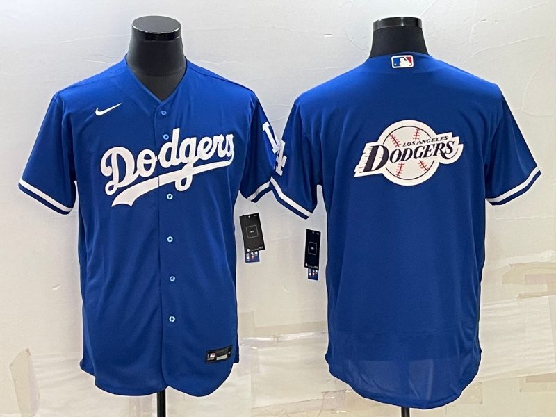 Personalized Men’s Los Angeles Dodgers Blue Team Big Logo Flex Base Stitched Baseball Jersey