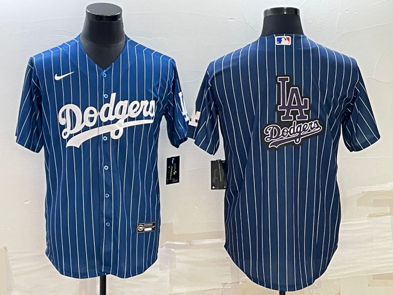 Personalized Men’s Los Angeles Dodgers Navy Team Big Logo Cool Base Stitched Baseball Jersey