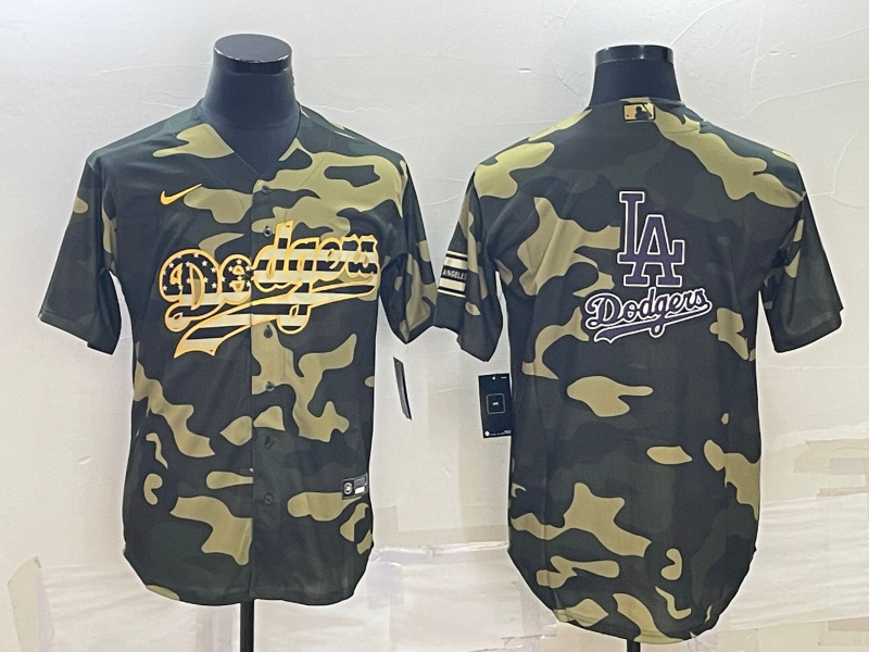 Personalized Men’s Los Angeles Dodgers Olive Team Big Logo Cool Base Stitched Baseball Jersey