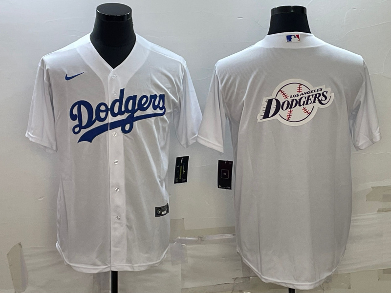 Personalized Men’s Los Angeles Dodgers White Team Big Logo Cool Base Stitched Baseball Jersey