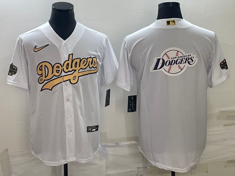 Personalized Men’s Los Angeles Dodgers White Team Big Logo Cool Base Stitched Baseball Jerseys