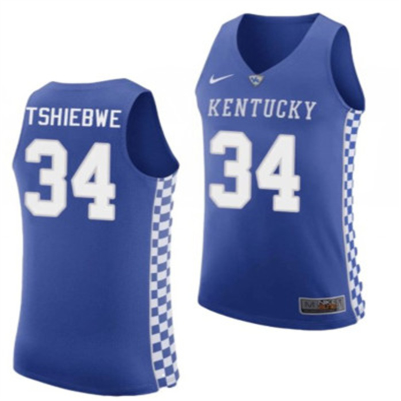 Personalized NCAA Kentucky Wildcat TSHIEBWE #34 Basketball Jersey