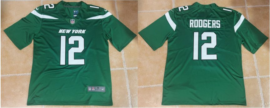 Personalized Men’s New York Jets #12 Aaron Rodgers Green Untouchable Limited Stitched Jersey (1)