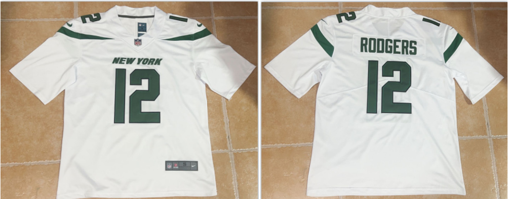 Personalized Men’s New York Jets #12 Aaron Rodgers White White Untouchable Limited Stitched Jersey