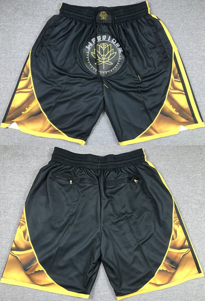 Personalized Men’s Golden State Warriors Black City Edition Shorts(Run Small)