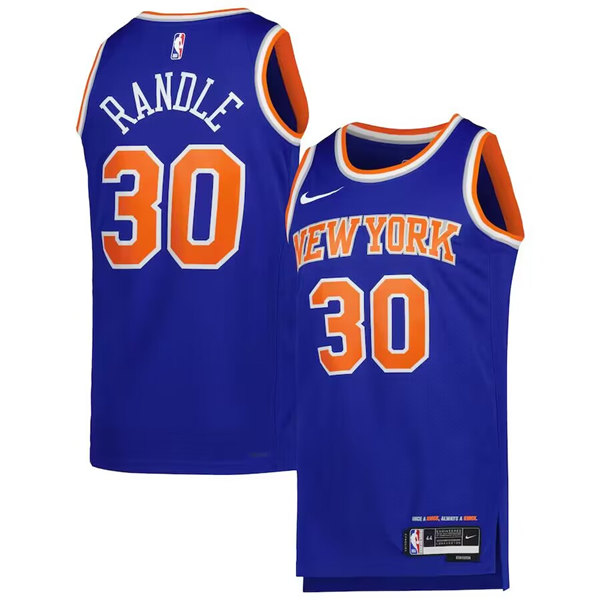 Personalized Men’s New Yok Knicks #30 Julius Randle 2022 23 Blue Icon Edition Swingman Stitched Basketball Jersey