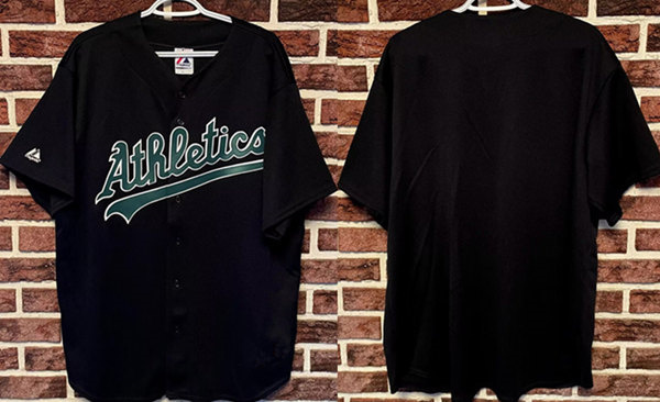 Personalized Men’s Oakland Athletics Blank Black Stitched Baseball Jersey