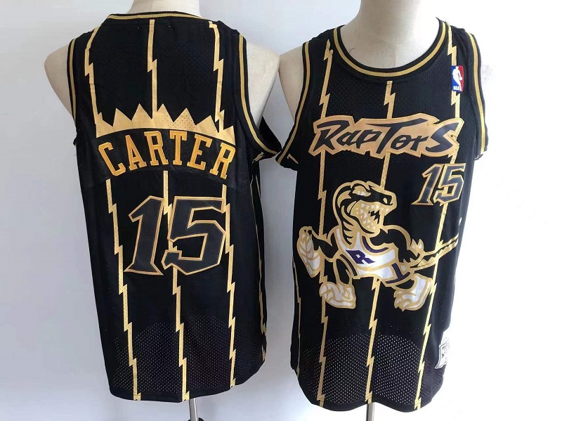 Personalized Men’s Toronto Raptors #15 Vince Carter Black Throwback Stitched Jersey