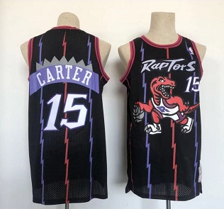 Personalized Men’s Toronto Raptors #15 Vince Carter Black Throwback Stitched Jersey