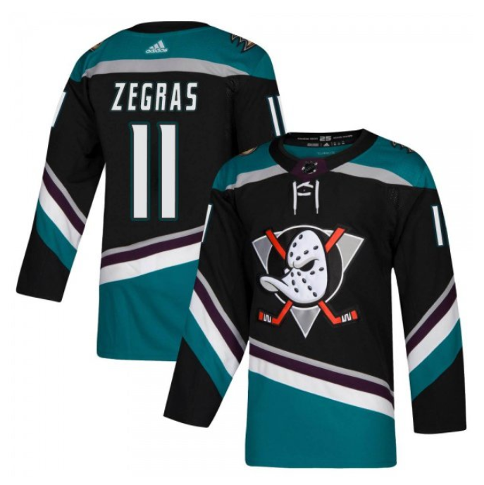 Personalized Men’s Anaheim Ducks #11 Trevor Zegras Black Stitched Jersey
