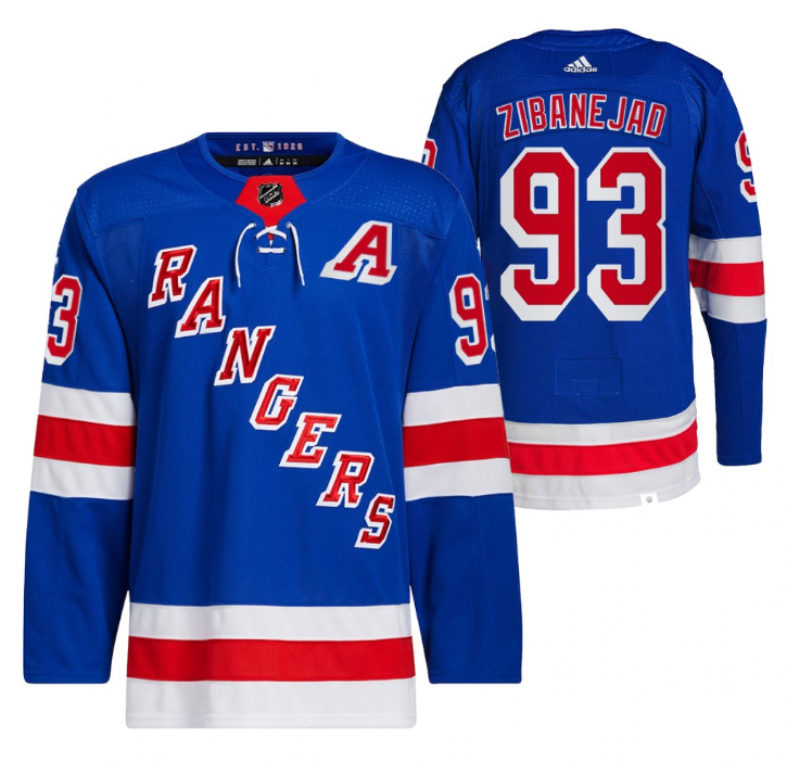 Personalized Men’s New York Rangers #93 Mika Zibanejad Blue Stitched Jersey