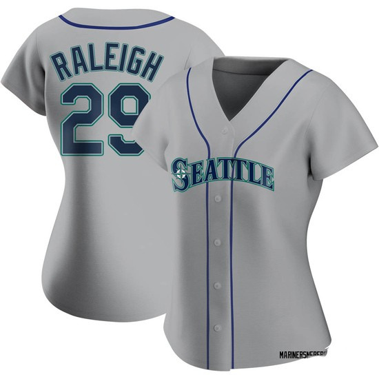 Personalized Women’s Seattle Mariners #29 Cal Raleigh grey Authentic Alternate Jerseys
