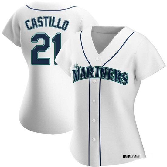 Personalized Women’s Seattle Mariners #21 Luis Castillo Authentic White Alternate Jerseys