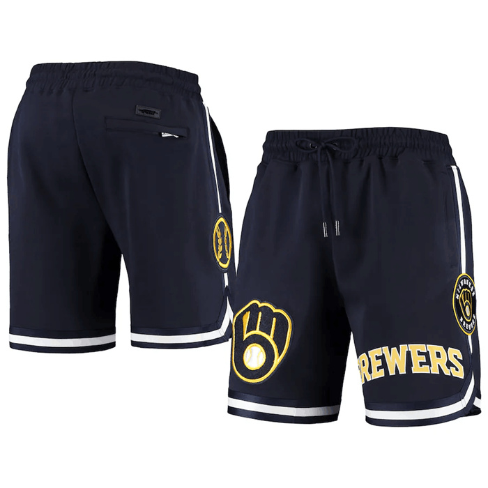 Personalized Men’s Milwaukee Brewers Navy Shorts
