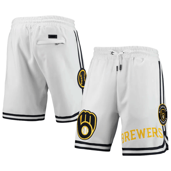 Personalized Men’s Milwaukee Brewers White Shorts