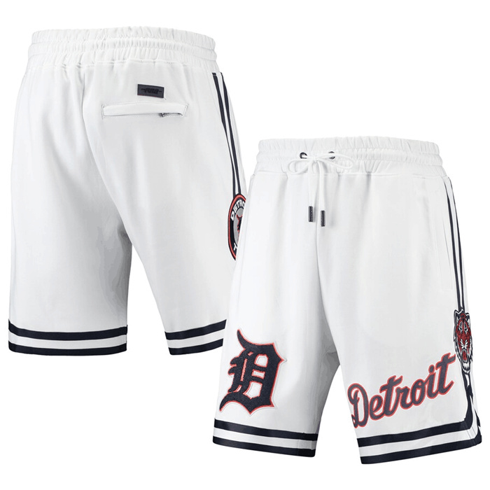Personalized Men’s Detroit Tigers White Team Shorts