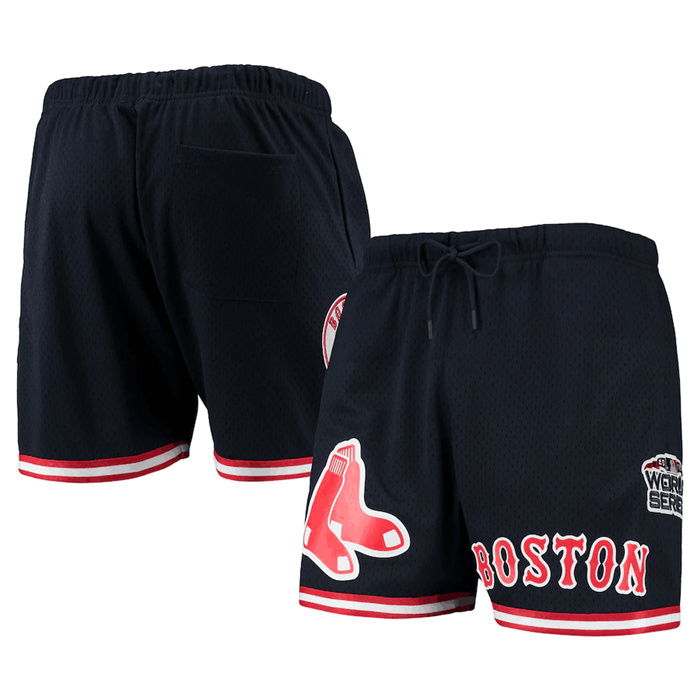 Personalized Men’s Boston Red Sox Navy Team Logo Mesh Shorts