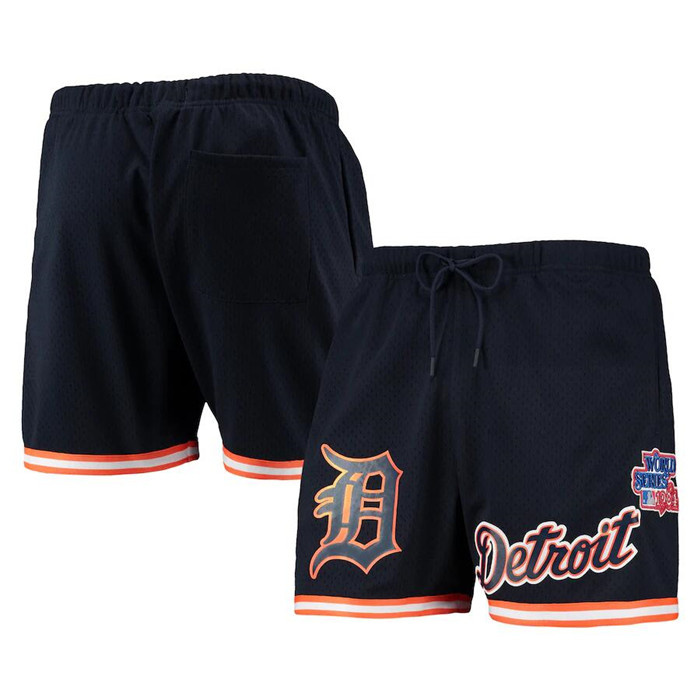 Personalized Men’s Detroit Tigers Navy Team Logo Mesh Shorts