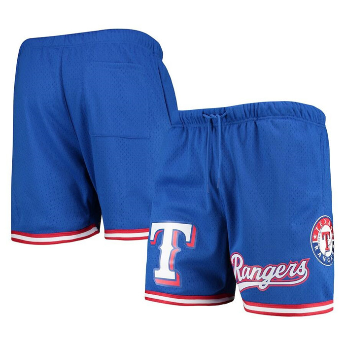 Personalized Men’s Texas Rangers Royal Team Logo Mesh Shorts