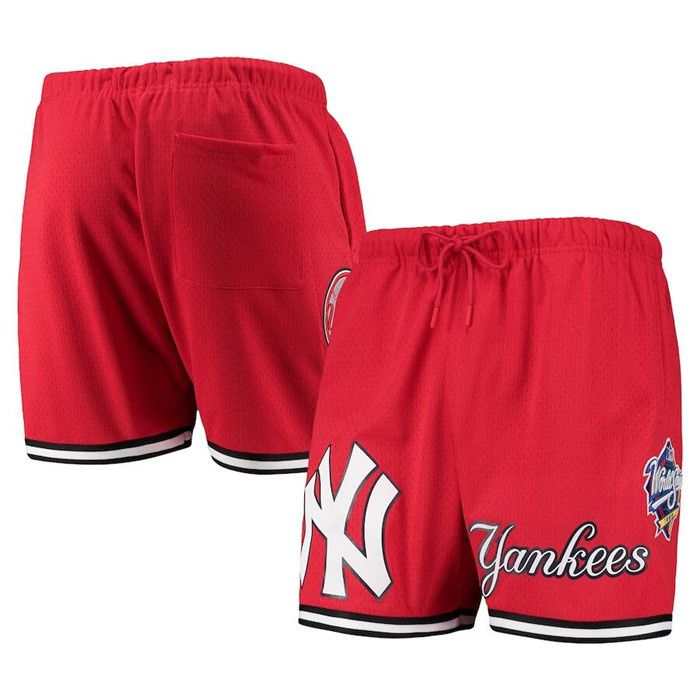 Personalized Men’s New York Yankees Red Team Logo Mesh Shorts