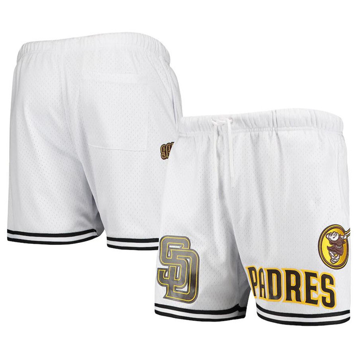 Personalized Men’s San Diego Padres White Team Logo Mesh Shorts