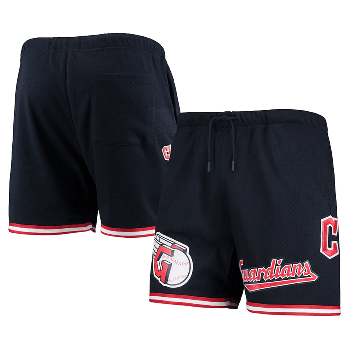 Personalized Men’s Cleveland Guardians Navy Team Logo Mesh Shorts