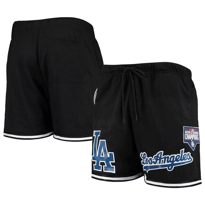 Personalized Men’s Los Angeles Dodgers Black Team Logo Mesh Shorts
