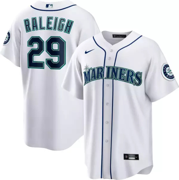 Personalized Men’s Seattle Mariners #29 Cal Raleigh white Authentic Alternate Jerseys