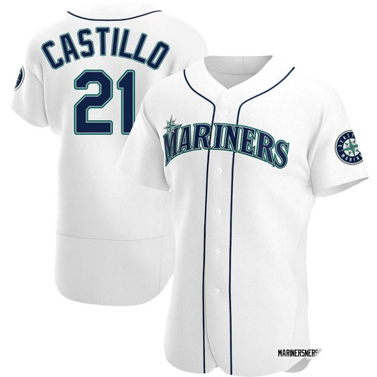 Personalized Men’s Seattle Mariners #21 Luis Castillo Authentic White Alternate Jerseys